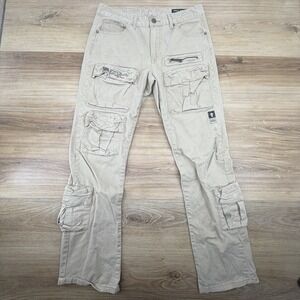 Smoke Rise Cargo Tapered Pants Mens Size 32x32 Beige Streetwear Gorpcore